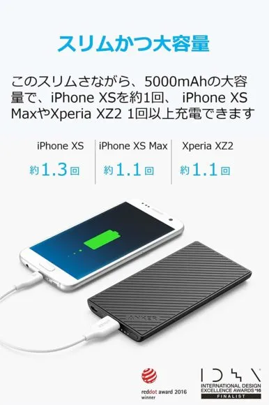 Anker「PowerCore Slim 5000」公式の製品画像５