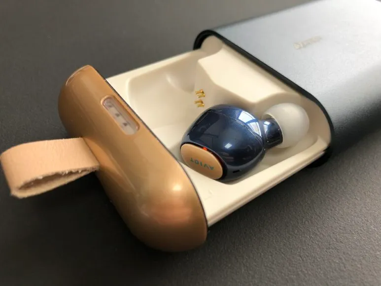 AVIOT「TE-D01b」の充電ケースはマグネット内蔵でイヤホンがピタッと吸着！