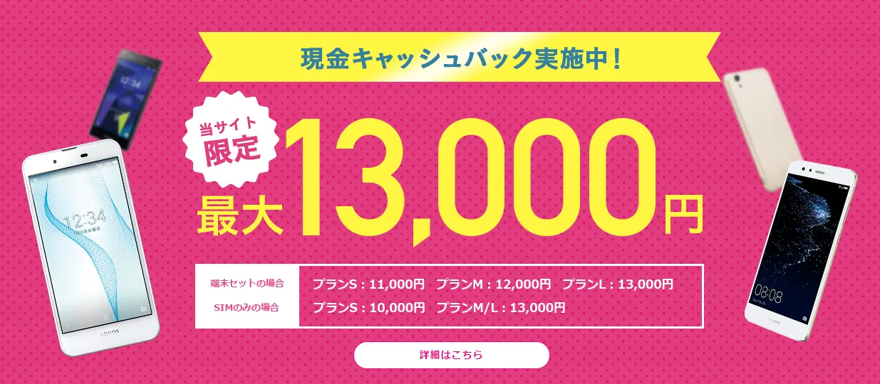 Web限定のお得なキャンペーン