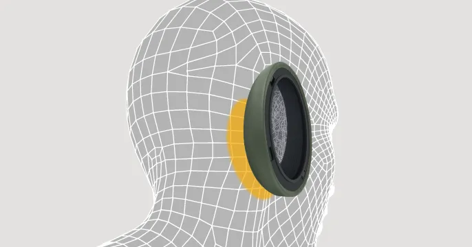 Panasonic「RP-HD600N」のエルゴノミック3Dイヤーパッドによって快適な着け心地が実現します。
