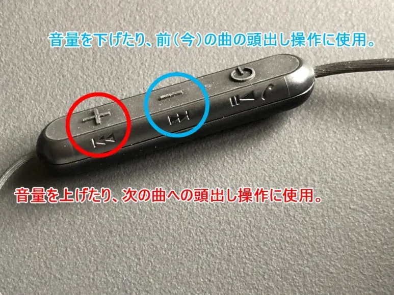 SONY「WI-C300」のコントローラーは曲の頭出し操作が秀逸です。