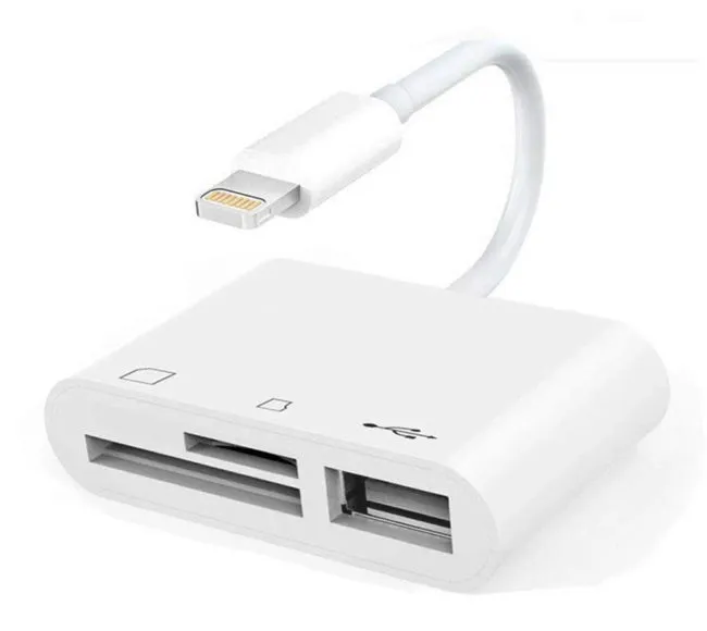 iPhone用おすすめSDカードリーダー&使い方まとめ|ケーブルがにょろりと伸びたマルチカードリーダータイプも、ケーブル断線の可能性があるのでおすすめしません。
