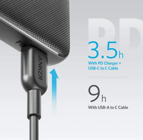 おすすめのモバイルバッテリーAnker「PowerCore Slim 10000 PD」レビュー|PD対応のUSB-Cポートは入力、つまり本体充電の際にも使用できるので思いのほか速く充電することが可能です。