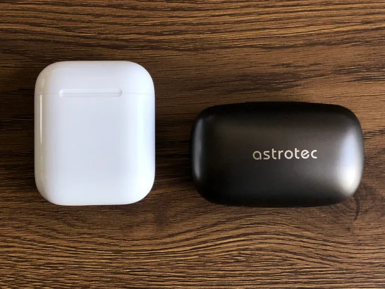 おすすめ完全ワイヤレスイヤホンAstrotec「S60」レビュー|「S60」のケース、カッコイイです。個人的にはAirPodsの充電ケースよりも好きですね。