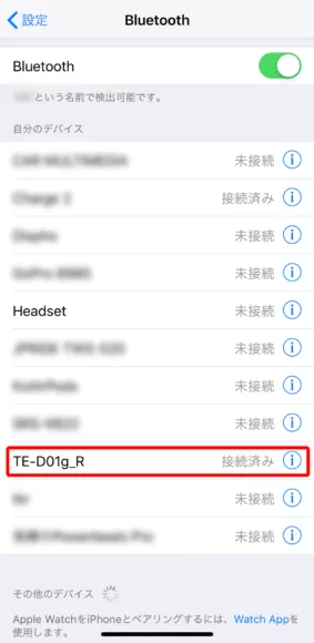 おすすめ完全ワイヤレスイヤホンAVIOT「TE-D01g」レビュー|ペアリング方法:スマホのBluetooth設定画面に「TE-D01g_R」または「TE-D01g_L」と表示されていたらペアリング登録完了です。
