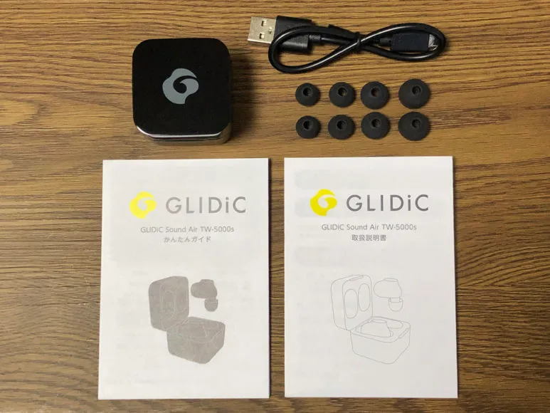 おすすめ完全ワイヤレスイヤホンGLIDiC「Sound Air TW-5000s」レビュー|付属品一覧