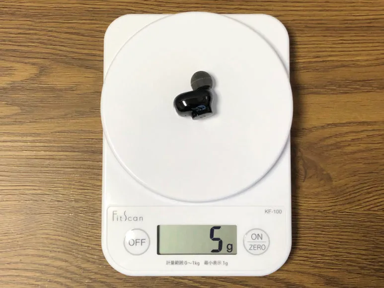 おすすめ完全ワイヤレスイヤホンGLIDiC「Sound Air TW-5000s」レビュー|イヤホン本体の重さは約5gと軽量です。