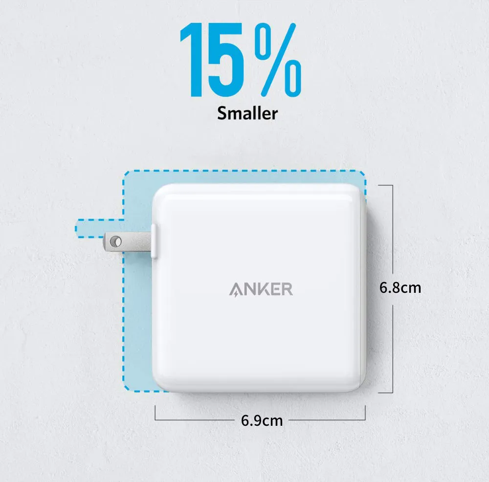 USB PD対応おすすめ小型急速充電器Anker「PowerPort Atom PD2」レビュー|メーカー曰く、一般的な60W出力の充電器よりも約15%ほどコンパクト化を実現させているんだとか。コンパクト+パワフル=正義。