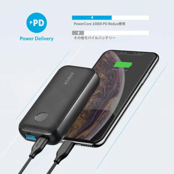 Anker PowerCore 10000 PD Reduxレビュー|最大100Wもの電力を送ることができる電源供給規格