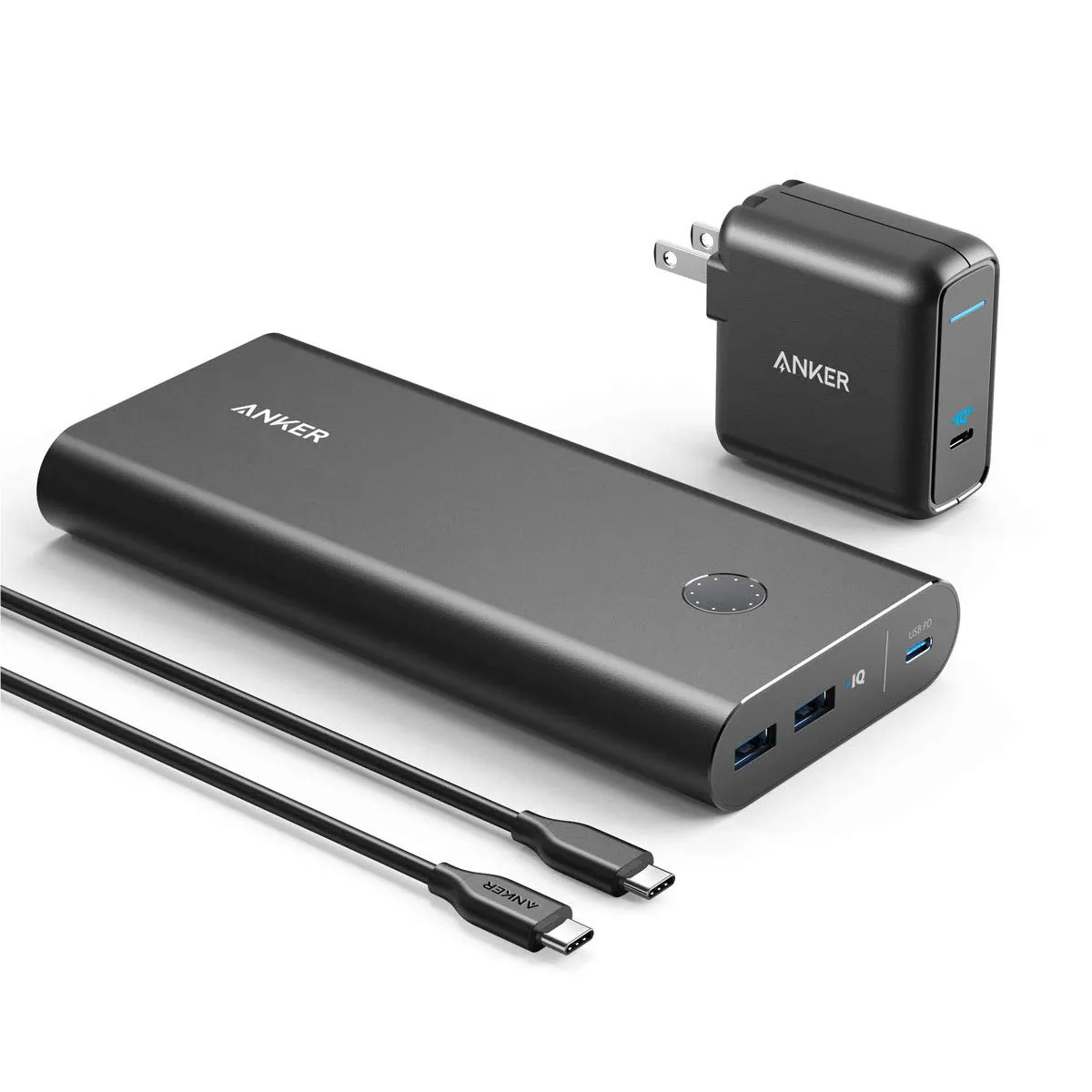 【Anker PowerCore+ 26800 PDレビュー】60W急速充電器+Type-C充電ケーブル+バッテリーで1万円!PD対応USB-C搭載おすすめ大容量モバイルバッテリー|製品の公式画像