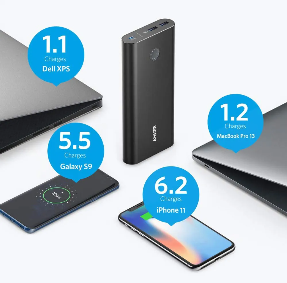 【Anker PowerCore+ 26800 PDレビュー】60W急速充電器+Type-C充電ケーブル+バッテリーで1万円!PD対応USB-C搭載おすすめ大容量モバイルバッテリー|優れているポイント:26800mAhの大容量バッテリー