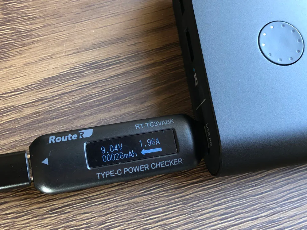 【Anker PowerCore+ 26800 PDレビュー】60W急速充電器+Type-C充電ケーブル+バッテリーで1万円!PD対応USB-C搭載おすすめ大容量モバイルバッテリー|使ってみて感じたこと:【実測】電流・電圧を計測してみました(USB-Cポートの場合)