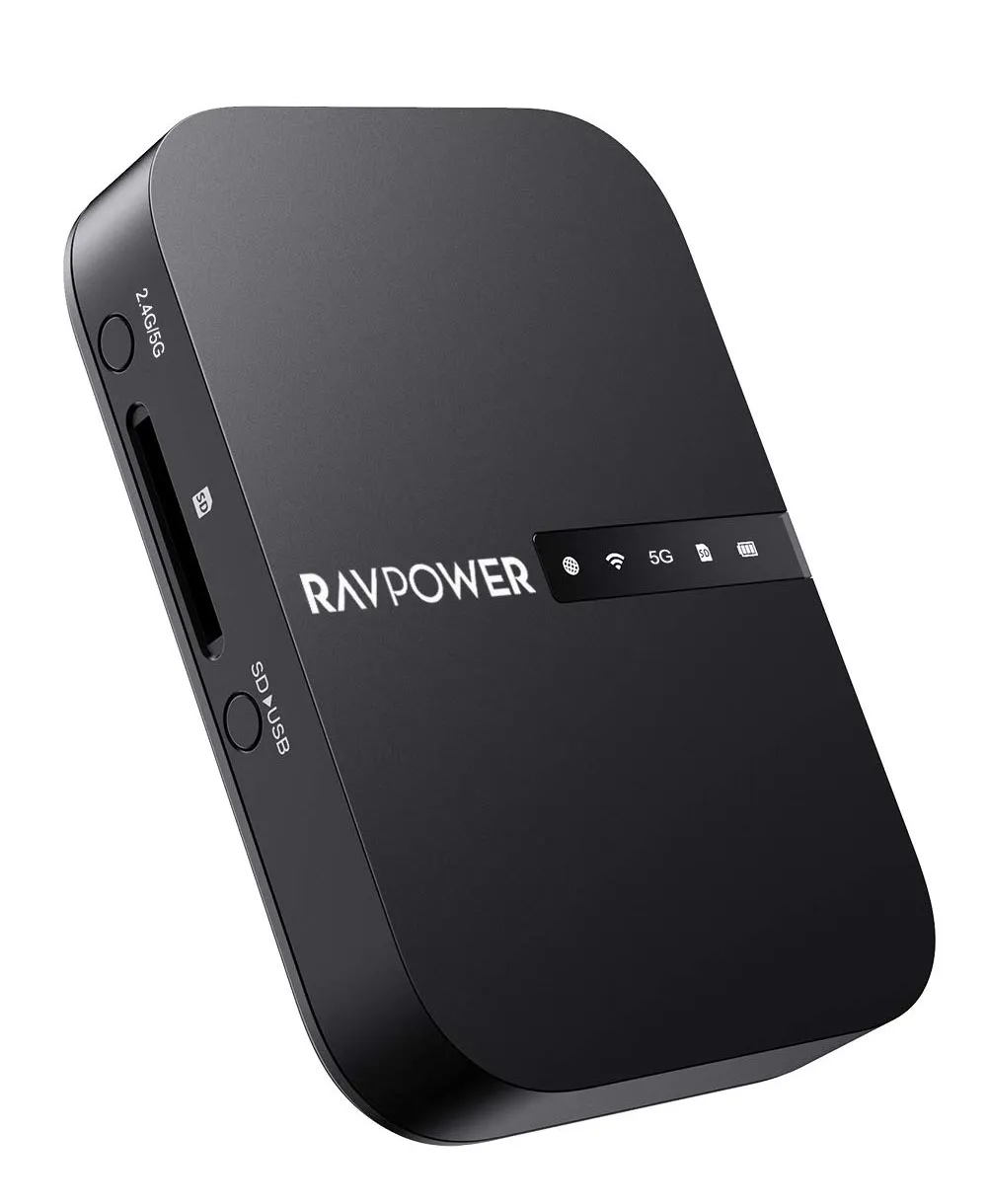 【RAVPower Filehub RP-WD009レビュー】スマホ写真&動画データを簡単バックアップ!無線でデータ共有もできるWi-Fi SDカードリーダー|旅行などに最適|製品公式画像