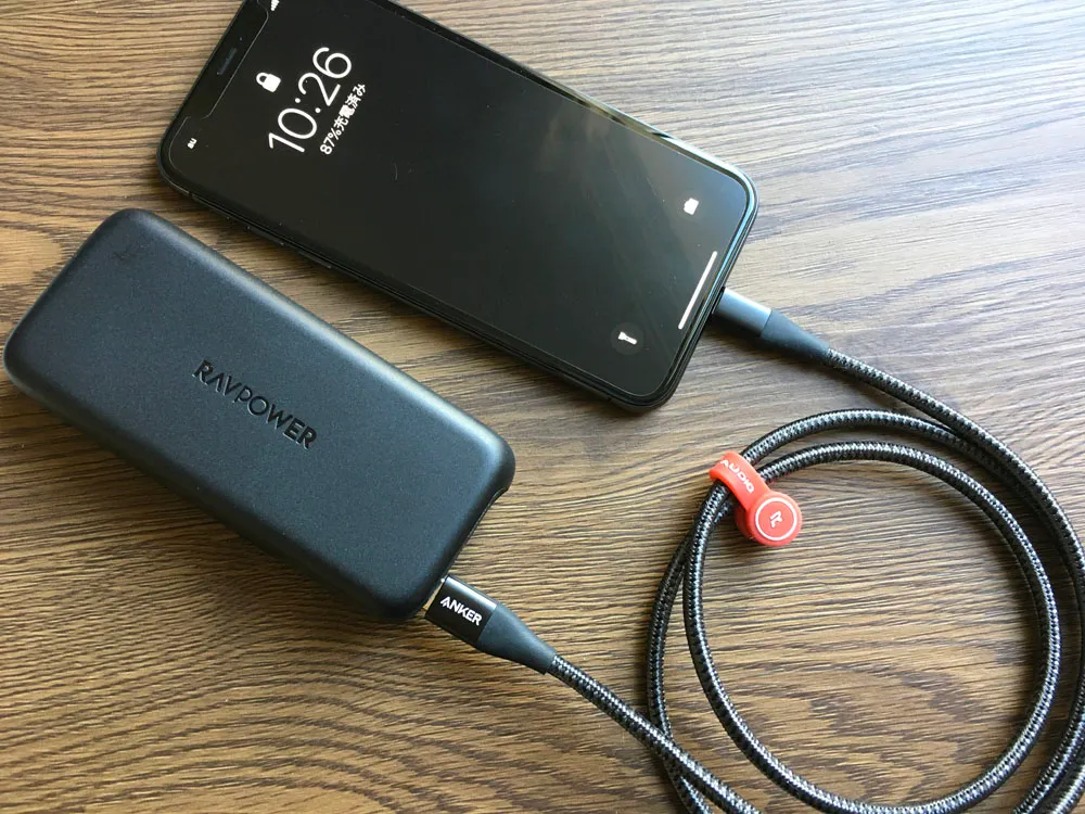 【RAVPower モバイルバッテリーRP-PB186レビュー】Anker競合製品を超える高出力・軽さ・価格!10000mAhクラス最強のモバイルバッテリー|使ってみて感じたこと:最大29Wの高出力性能を活かした急速充電を行うことができる点は、かなり優秀です。iPhoneをわずか30分で約50%も充電できるラピッドチャージ性能は、ホント充電観が一変する速さ。