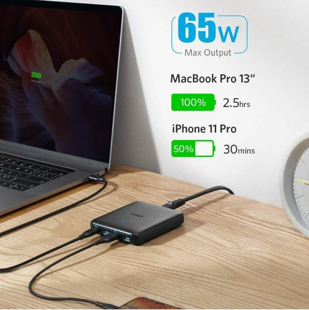 【Anker PowerPort Atom III Slim(Four Ports)レビュー】超軽量小型のモバイル向け多ポート急速充電器!持ち運び最強の合計65W高出力を誇るPD急速充電器|優れているポイント:PD対応最大45W+合計出力65Wの高出力性能