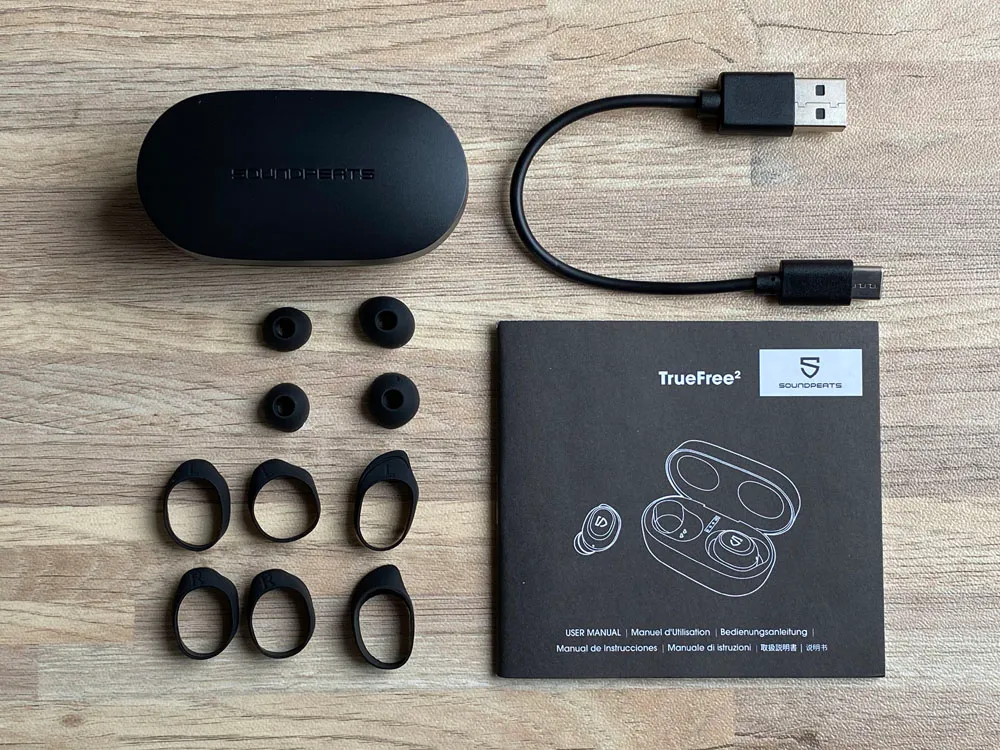 【SOUNDPEATS TrueFree2レビュー】TrueFree+から更に進化を遂げた最新モデル!音質・防水性能・接続安定性など価格不相応な高コスパ完全ワイヤレスイヤホン|付属品