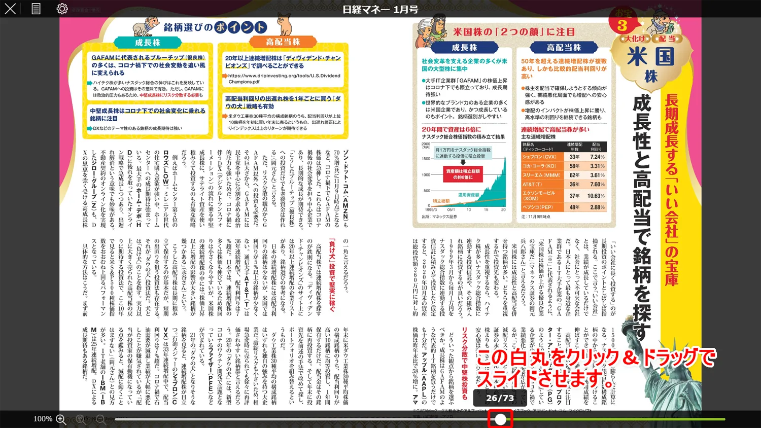 【dマガジンをPCで読む方法】dマガジンはパソコンでも閲覧できる!雑誌読み放題サービス「dマガジン」をPC経由で利用する方法|雑誌閲覧時の操作方法:ページをめくる:一気にページを飛ばす方法